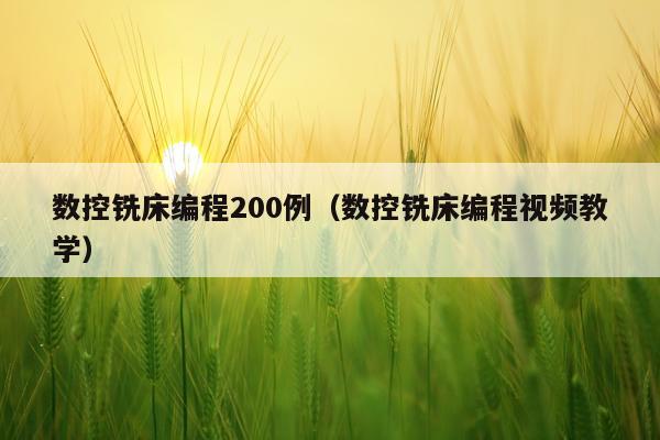 数控铣床编程200例（数控铣床编程视频教学）