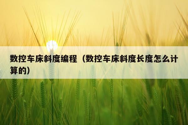 数控车床斜度编程(数控车床斜度长度怎么计算的)