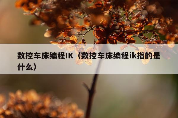 数控车床编程IK（数控车床编程ik指的是什么）