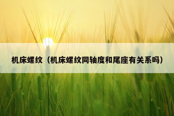 机床螺纹（机床螺纹同轴度和尾座有关系吗）
