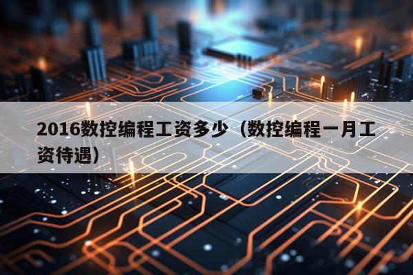 2016数控编程工资多少（数控编程一月工资待遇）
