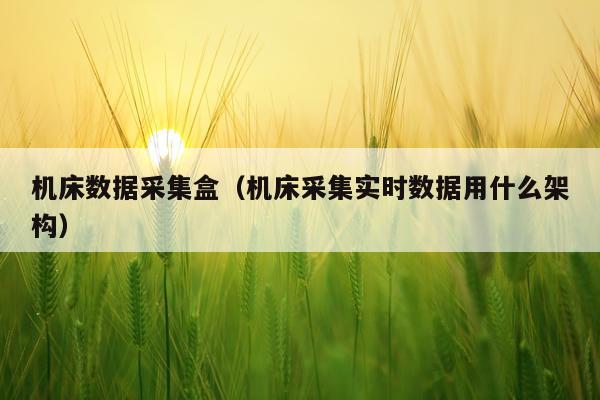 机床数据采集盒（机床采集实时数据用什么架构）
