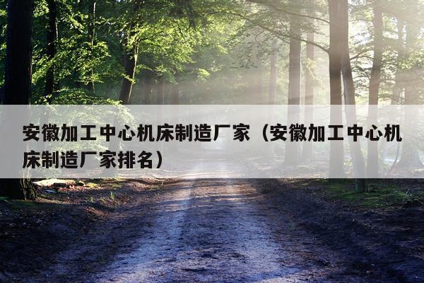 安徽加工中心机床制造厂家（安徽加工中心机床制造厂家排名）