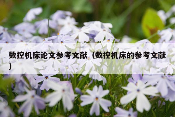 数控机床论文参考文献（数控机床的参考文献）