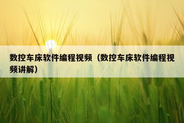 数控车床软件编程视频(数控车床软件编程视频讲解)