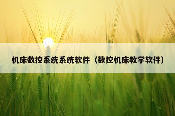 机床数控系统系统软件（数控机床教学软件）